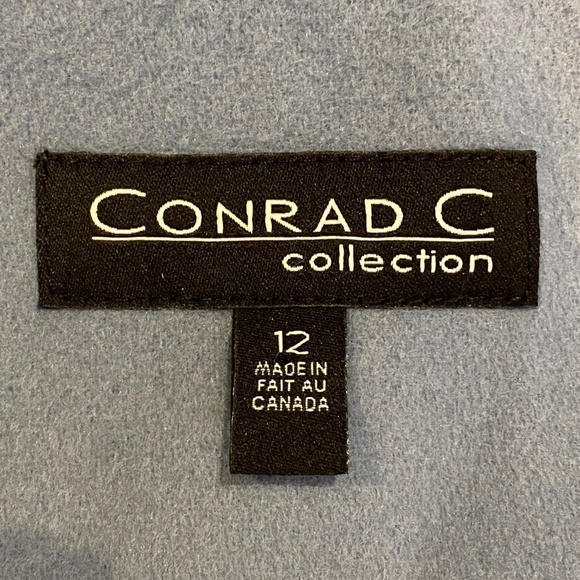 CONRAD C COLLECTION Powder Blue Wool Cashmere Zip Up Quiet Luxury Jacket 12 EUC - Picture 10 of 13
